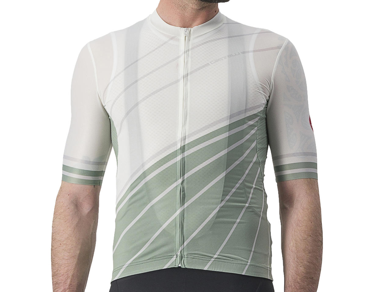 Castelli Speed Strada Short Sleeve Jersey (Ivory/Defender Green) (L) - A4523014065-4