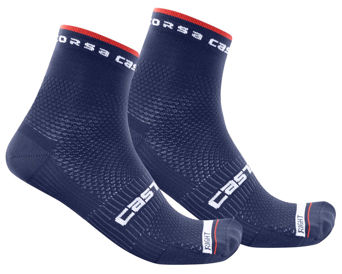 Castelli Rosso Corsa Pro 9 Socks (Belgian Blue) (L/XL)
