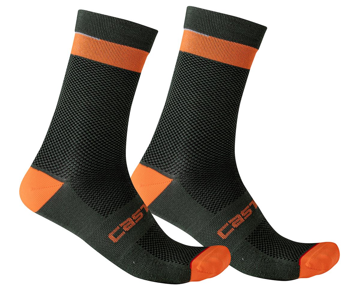Castelli Alpha 18 Socks (Military Green/Fiery Red) - Performance Bicycle