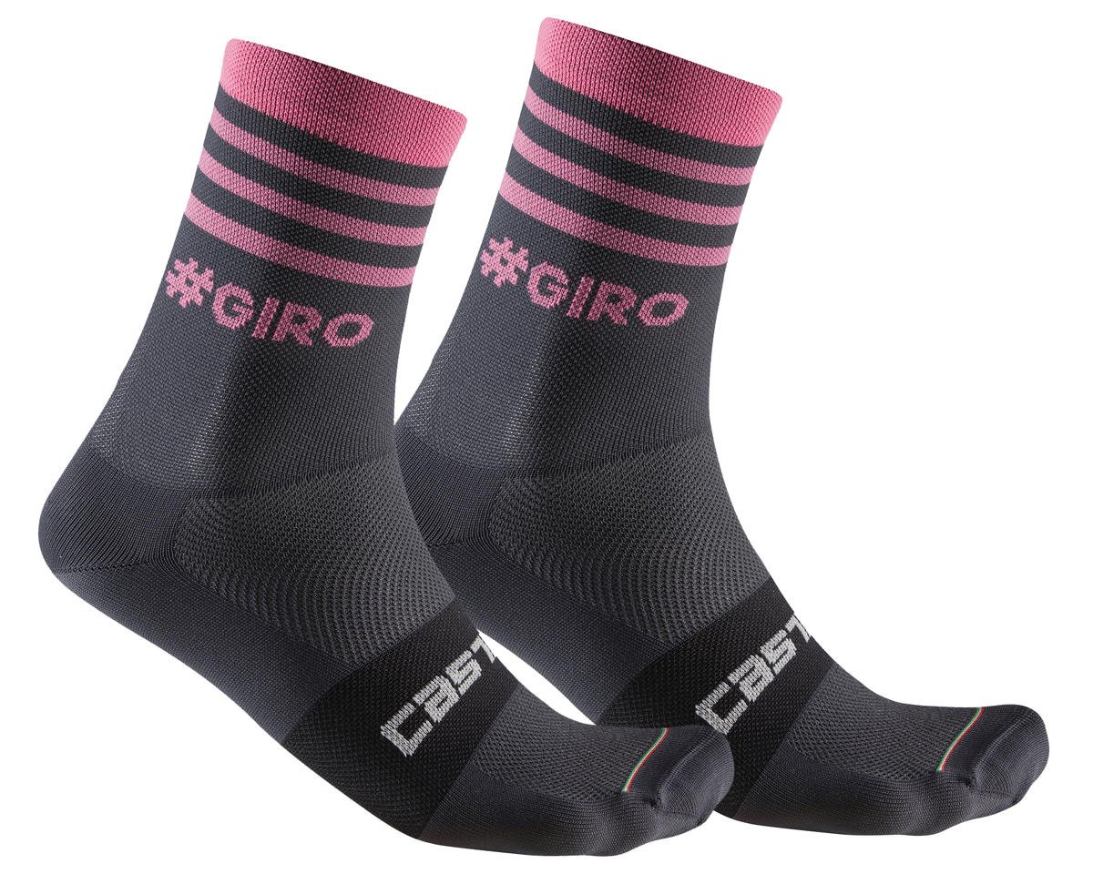 Castelli #Giro 13 Stripe Socks (Dark Grey/Rosa) (2XL)