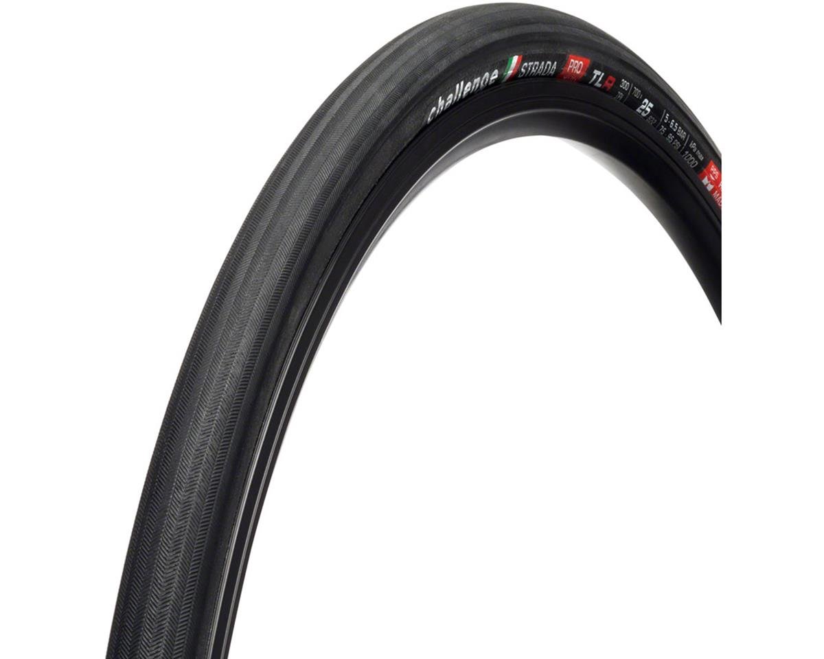 Challenge Strada Pro Handmade Tubeless Road Tire (Black) (700c) (25mm) (Folding) (SuperPoly)