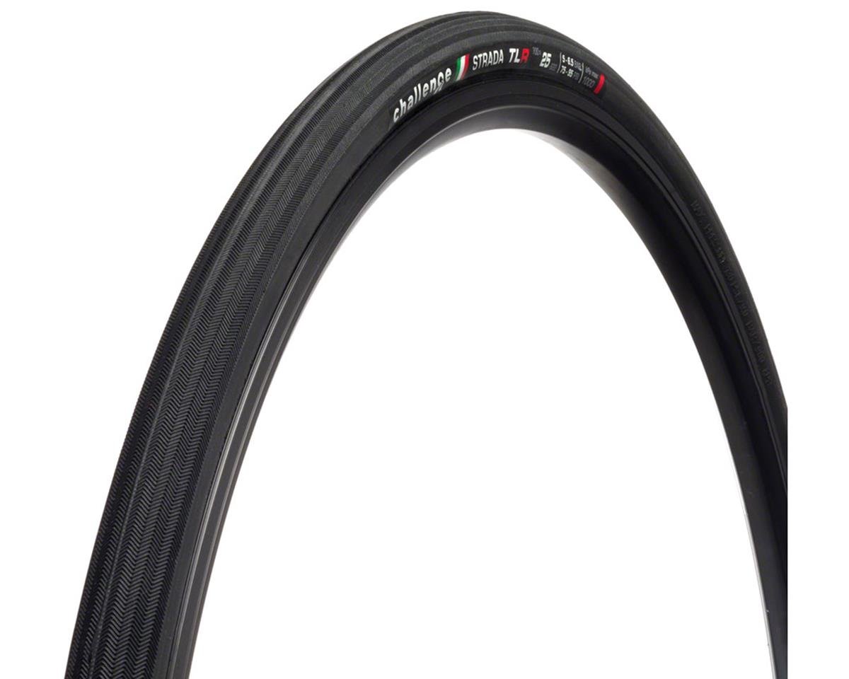Challenge Strada Race Tubeless Road Tire (Black) (700c) (25mm) (Folding) (Nylon Superlight)