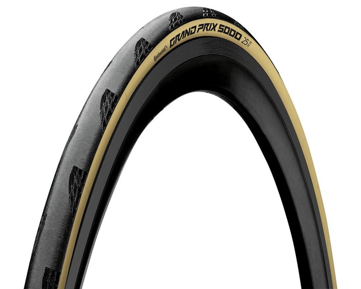 Continental Grand Prix 5000 Road Tire (Black/Cream Skin) (700c) (25mm) (Folding) (Black Chili)