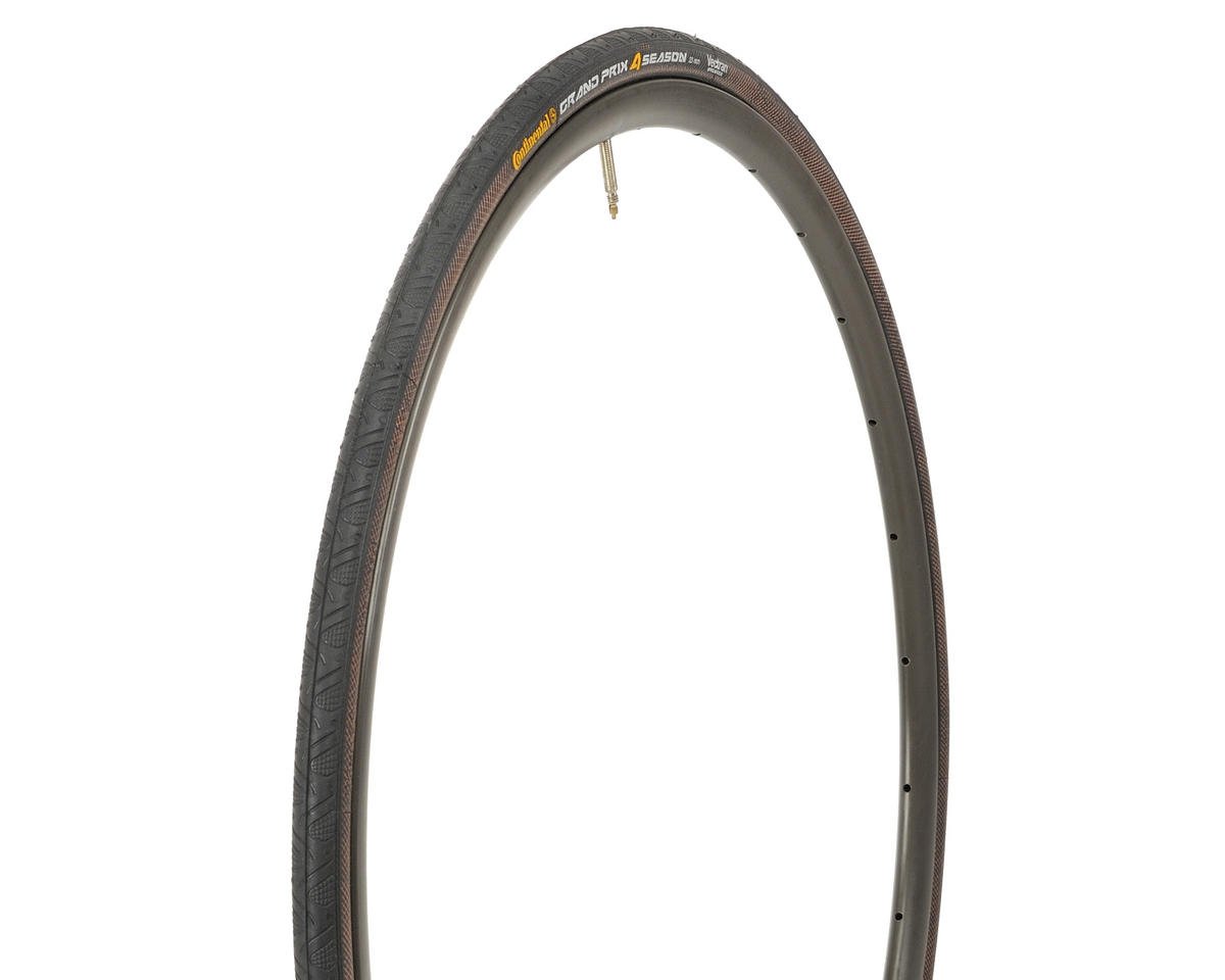Continental Grand Prix 4-Season Road Tire (Black/Duraskin) (700c) (23mm) (Folding) (MaxGrip Silica/V