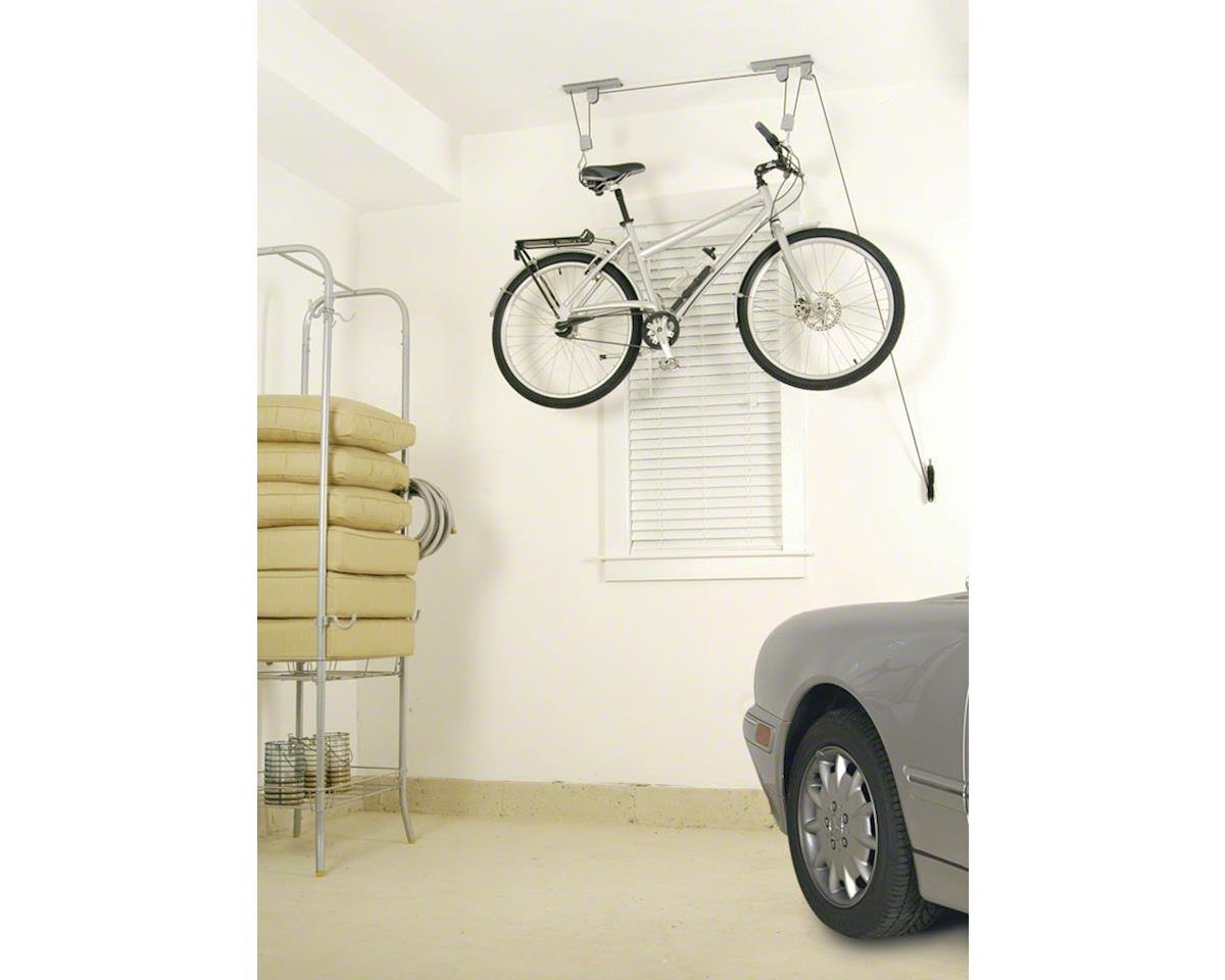 Delta Deluxe Bike Ceiling Hoist Storage Rack (Silver) (1 Bike) (w/ Kayak/Canoe Strapping)