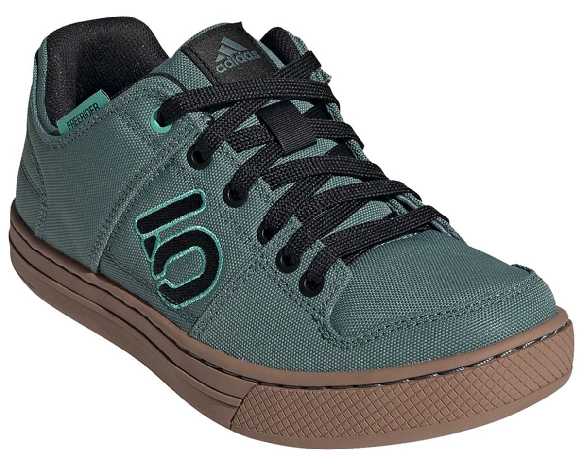 Five Ten Women's Freerider Canvas Flat Pedal Shoe (Hazy Emerald/Core Black/Acid Min... - GZ4656-10.5