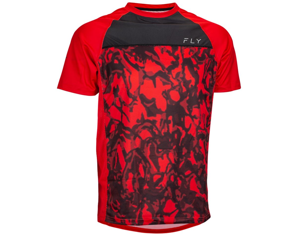 Fly Racing Super D Jersey (Red Camo/Black) (L)