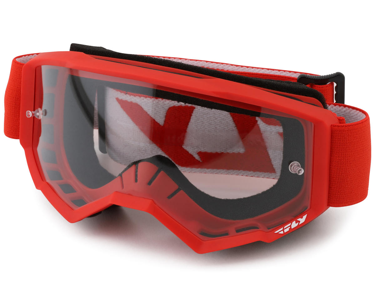 Fly Racing Youth Focus Goggles (Red/White) (Clear Lens)