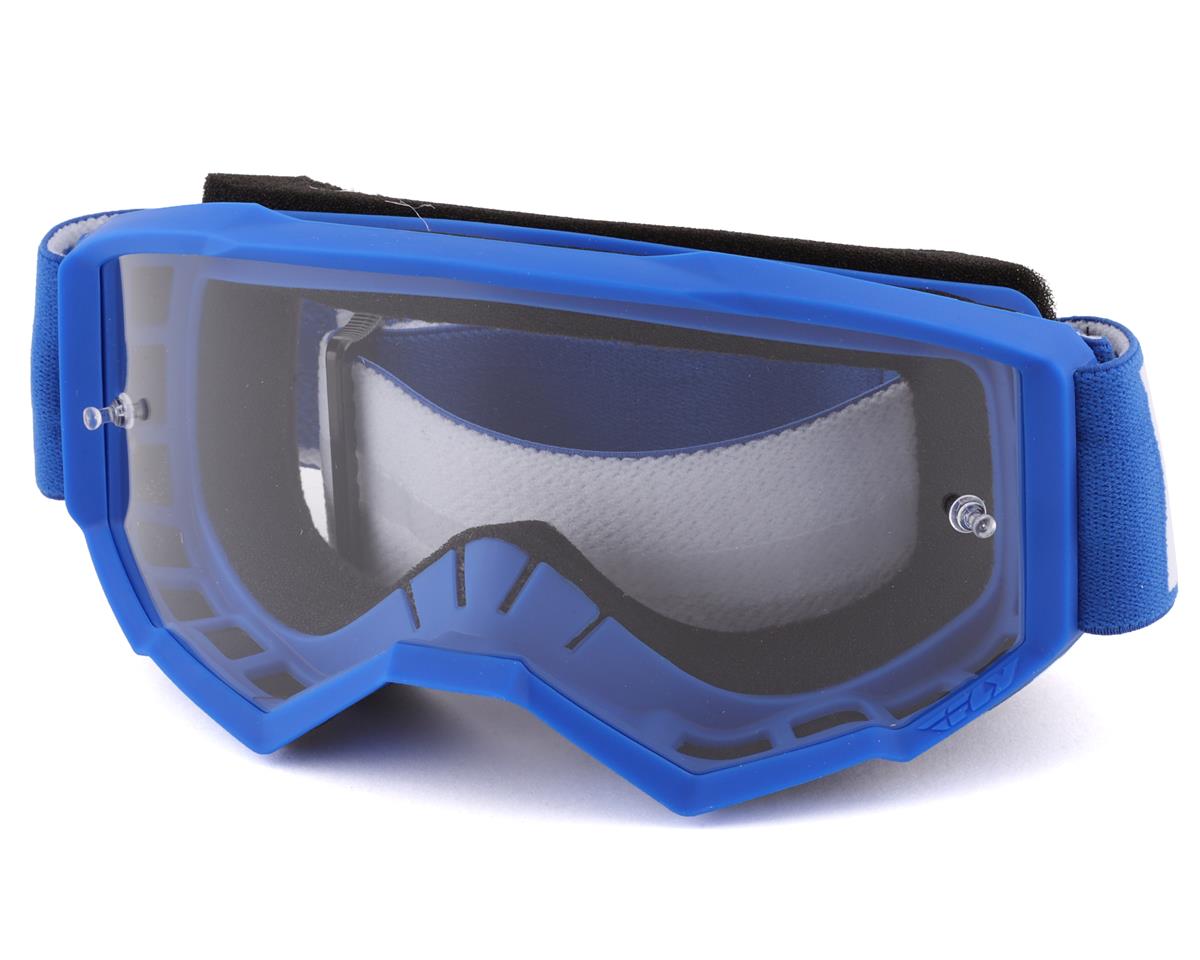 Fly Racing Youth Focus Goggles (Blue/White) (Clear Lens) - 37-51322