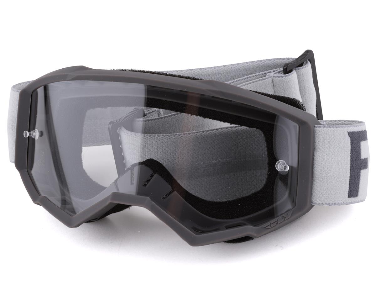 Fly Racing Youth Focus Goggles (Grey/Dark Grey) (Clear Lens) - 37-51324