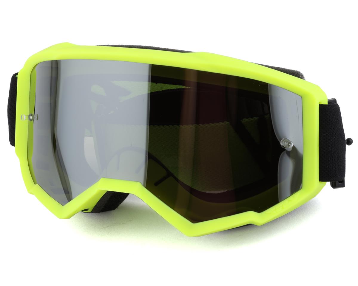 Fly Racing Zone Goggles (Black/Hi-Vis) (Silver Mirror/Smoke Lens) - 37-51500