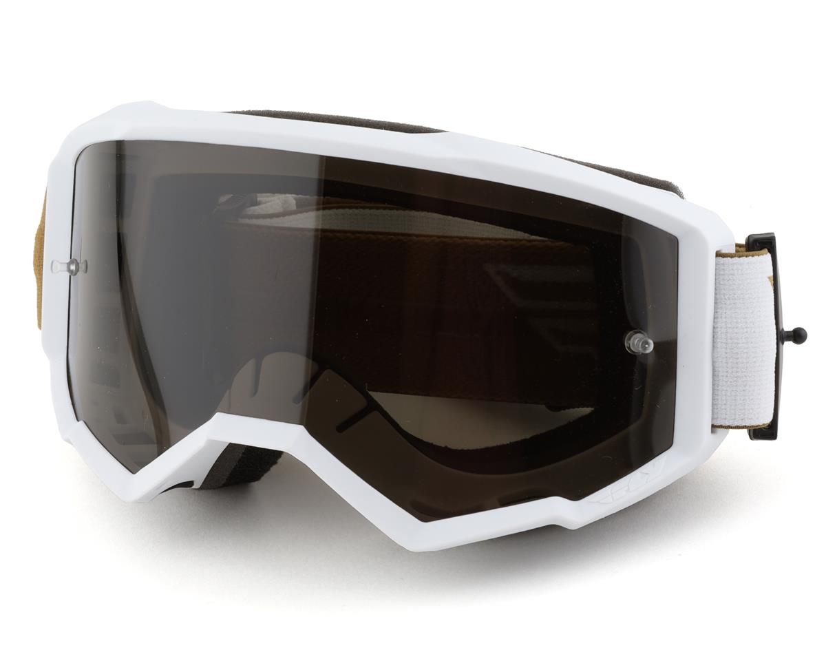 Fly Racing Zone Goggles (Gold/White) (Dark Smoke/Smoke Lens) - 37-51503