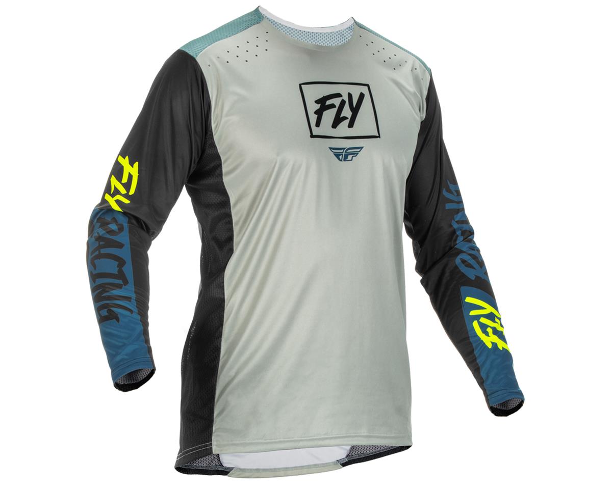 Fly Racing Lite Jersey (Grey/Teal/Hi-Vis) - Performance Bicycle