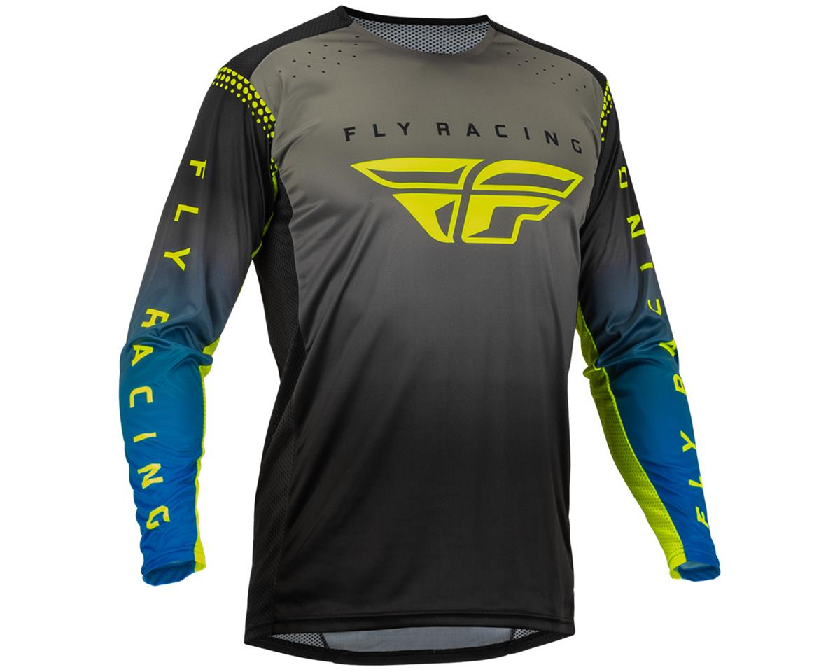 Fly Racing Lite Jersey (Grey/Blue/Hi-Vis) (M)