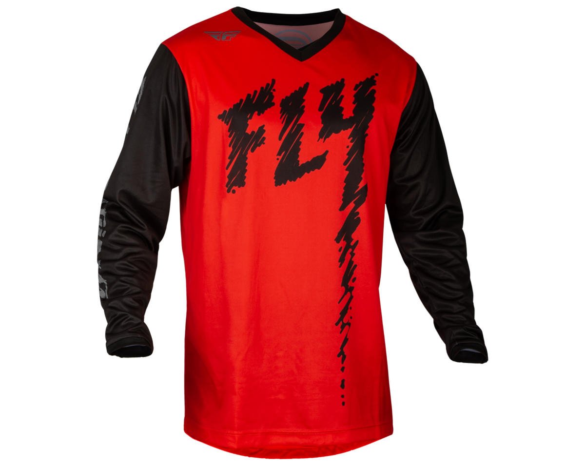 Fly Racing Youth F-16 Long Sleeve Jersey (Red/Black/Grey) (Youth XL)