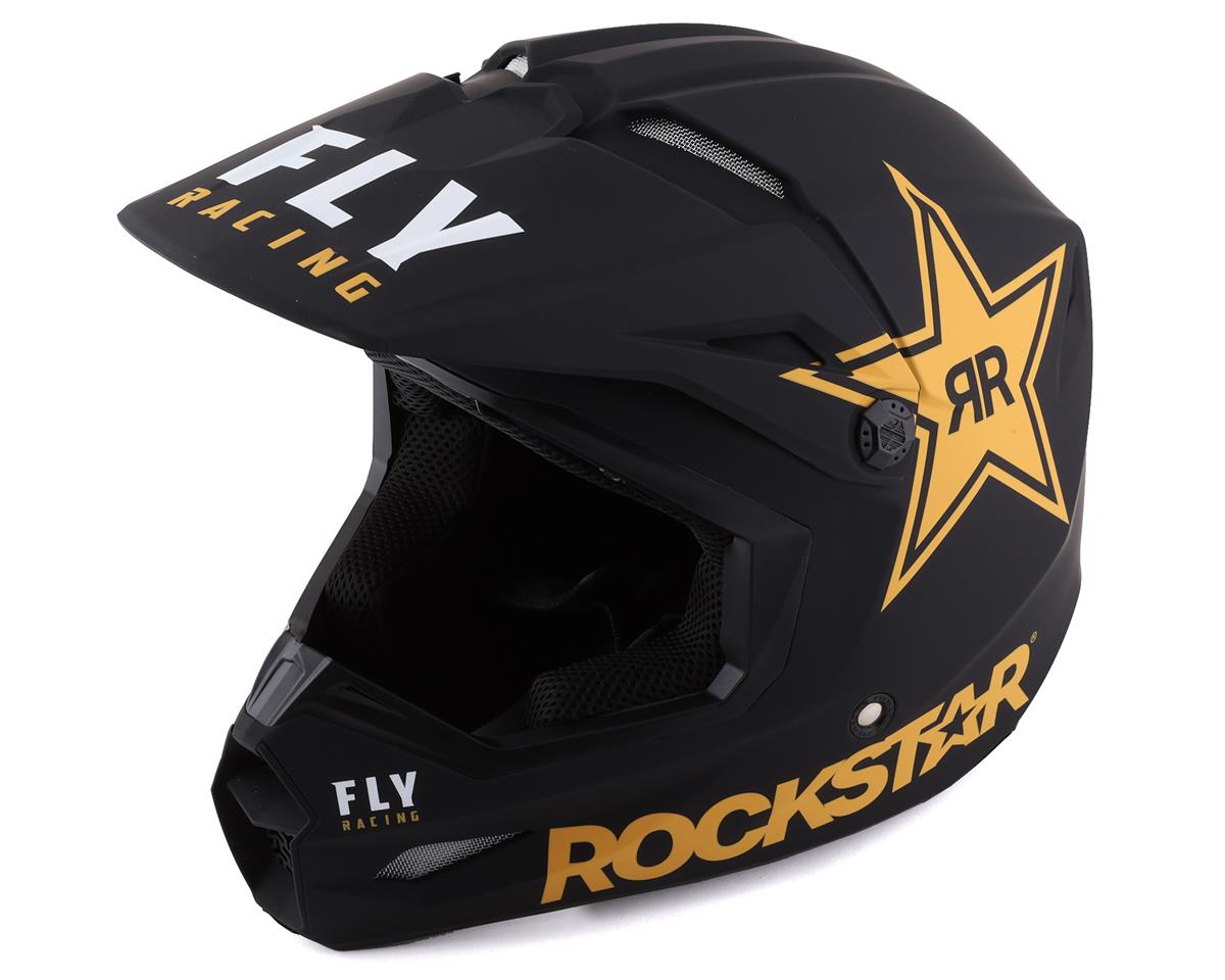 Fly Racing Kinetic Rockstar Helmet (Matte Black/Gold) (L) - 73-3311L