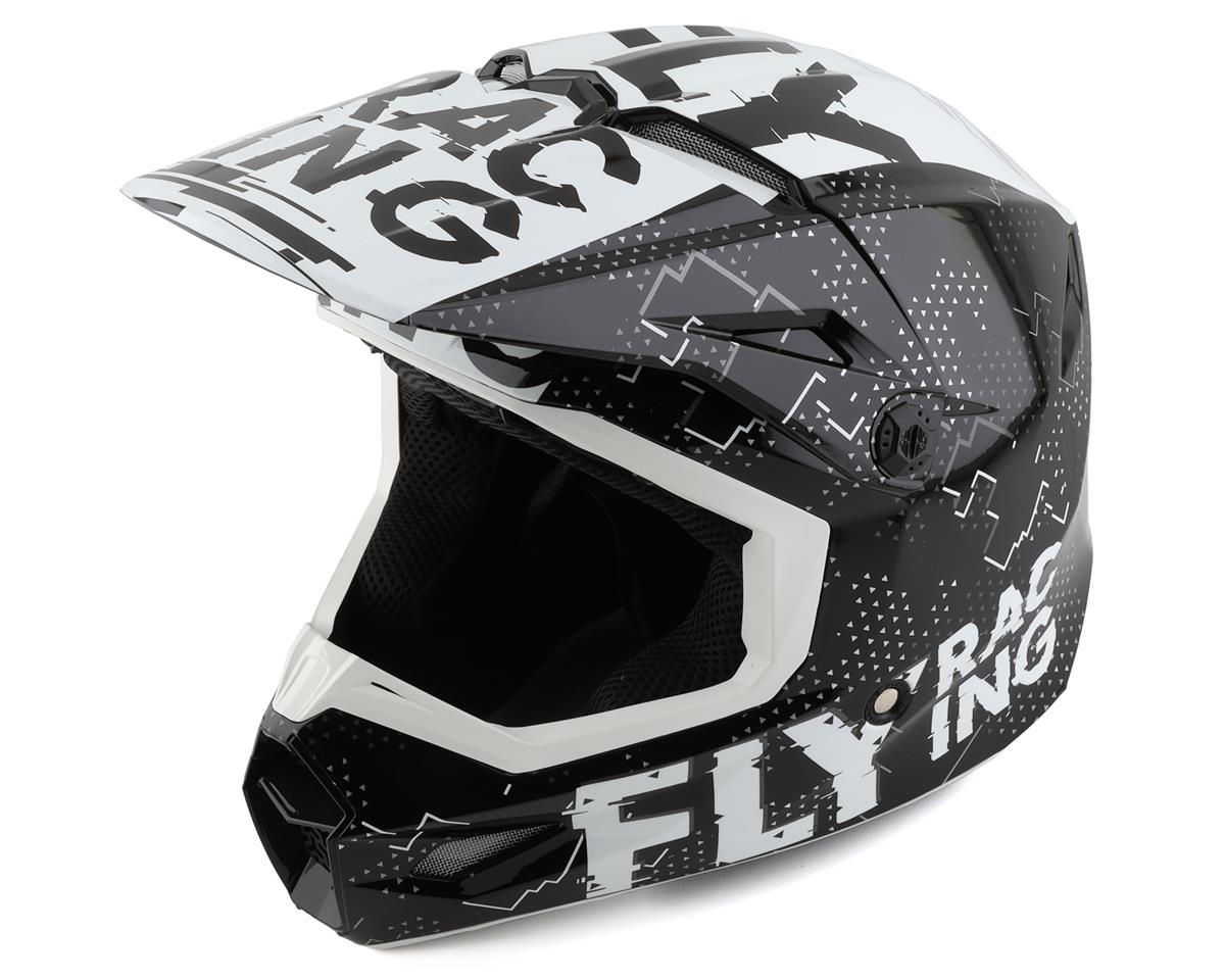 Fly Racing Youth Kinetic Scan Helmet (Black/White) (Youth M) - 73-3491YM