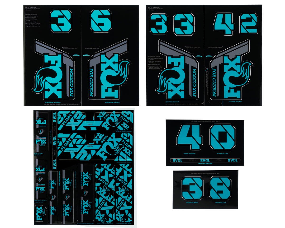 Fox Suspension Custom Decal Kit (Turquoise) (All Models Except Step Casts)