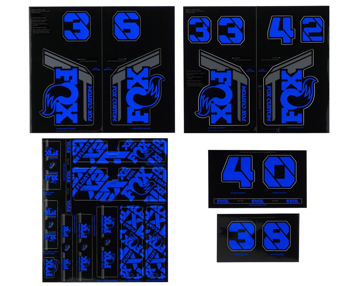 Fox Suspension Custom Decal Kit (Blue) (All Models Except Step Casts)