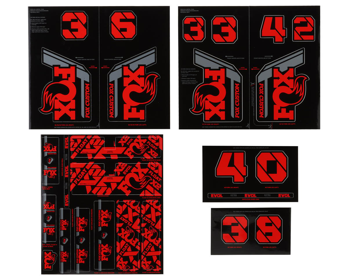 Fox Suspension Custom Decal Kit (Red) (All Models Except Step Casts)