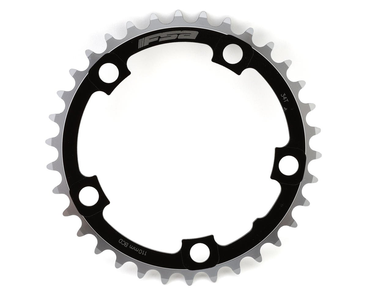 FSA Pro Road Chainrings (Black/Silver) (2 x 10/11 Speed) (Inner) (110mm BCD | Black/Silver) (34T)