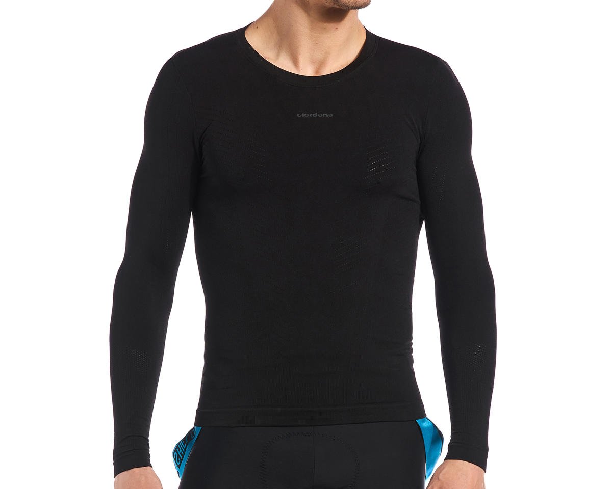 Giordana Mid Weight Knitted Long Sleeve Base Layer (Black) (XS/S) - GICS22-LSJY-MIBL-BLCK01