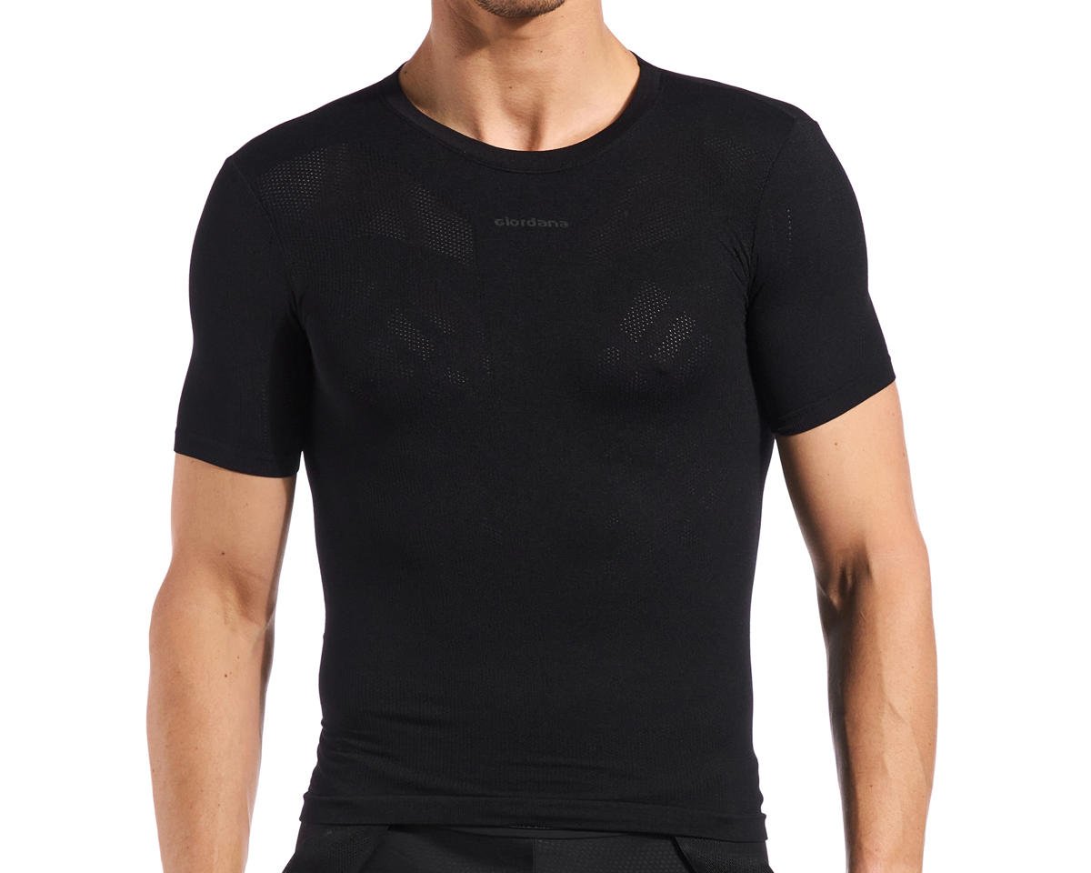 Giordana Light Weight Knitted Short Sleeve Base Layer (Black) (XS/S)
