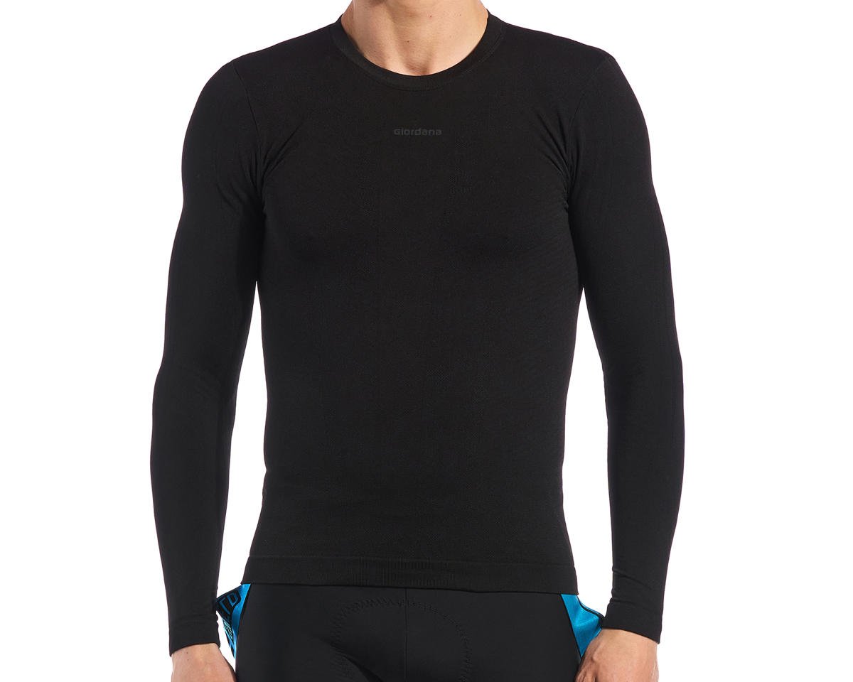 Giordana Heavy Weight Knitted Long Sleeve Base Layer (Black) (XS/S) - GICW22-LSJY-HEBL-BLCK01