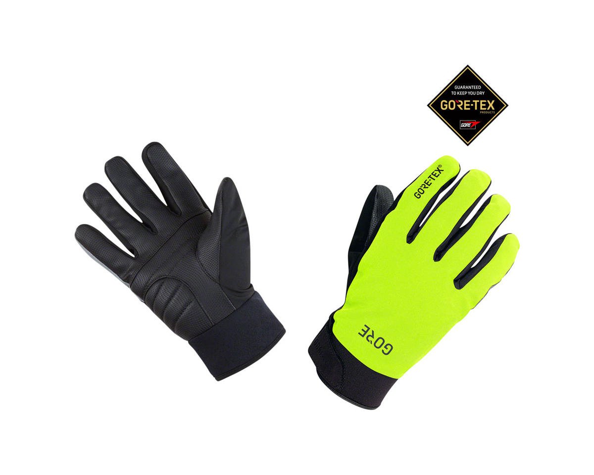 Gore Wear C5 Gore-Tex Thermo Long Finger Gloves (Black/Neon Yellow) (L) - 100563089906