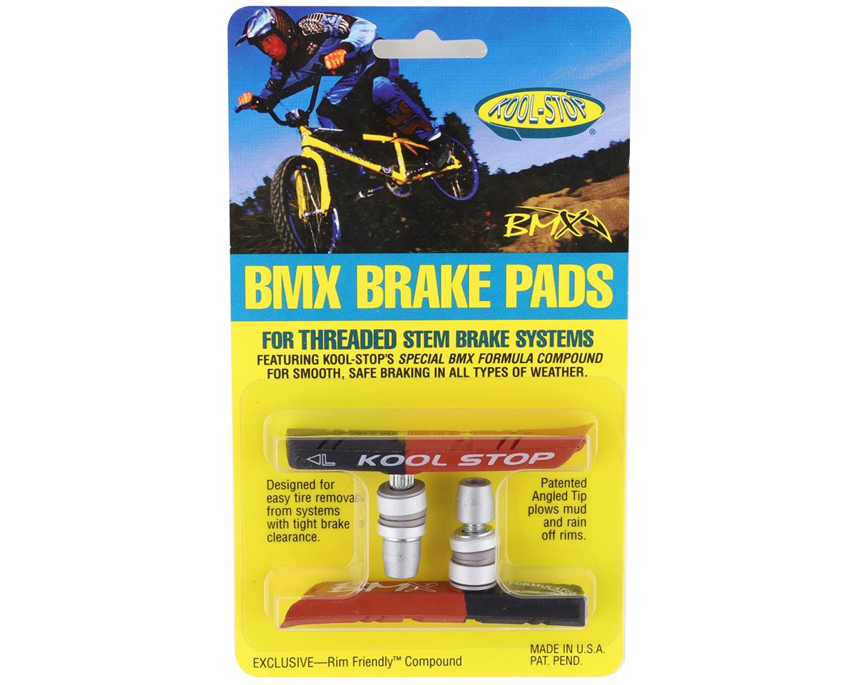 Kool Stop BMX Brake Pads (Black/Salmon) (Threaded) (1 Pair) (Dual Compound)