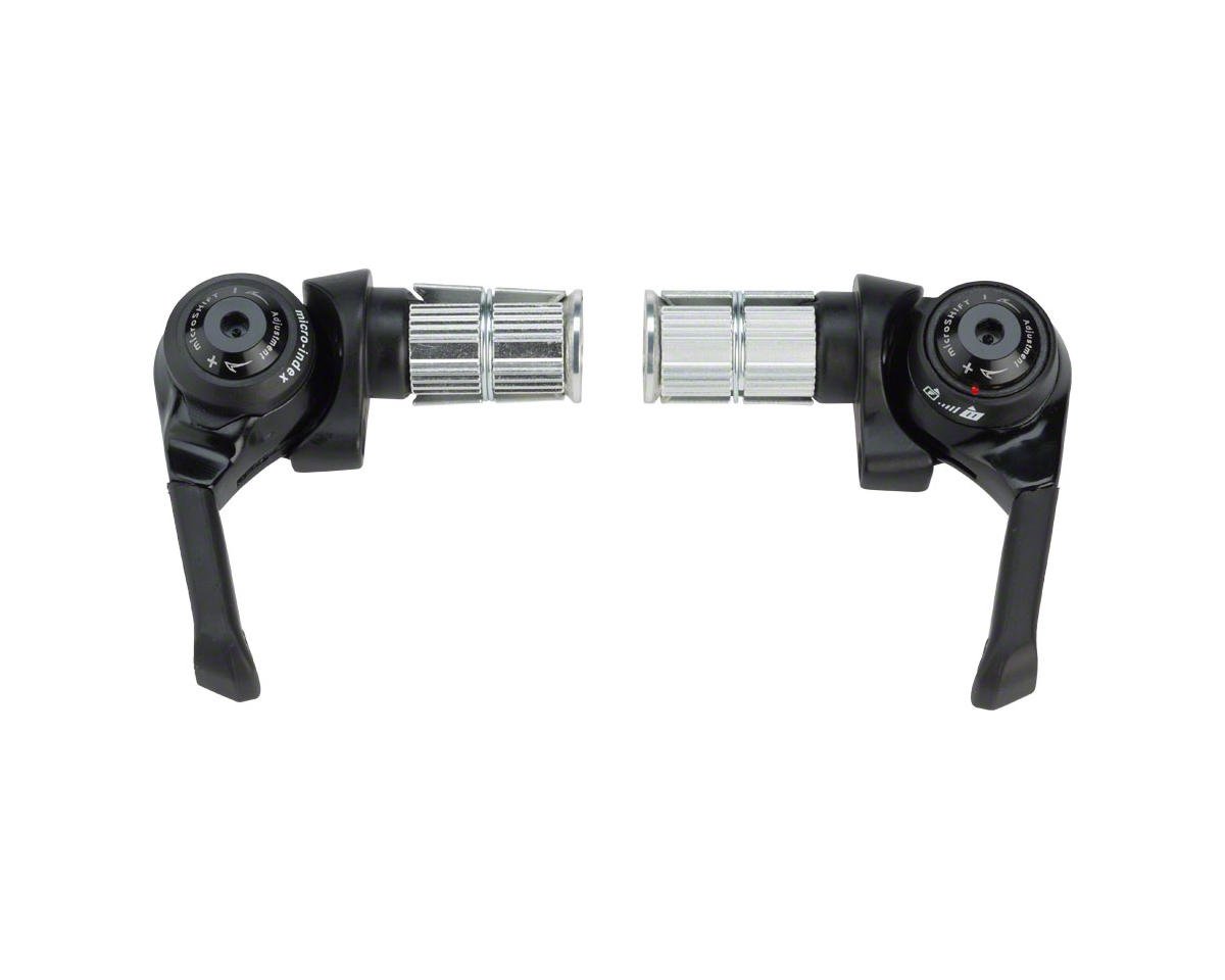 Microshift Mountain Bar End Shifter Set (Black) (Pair) (2/3 x 11 Speed) (Shimano Compatible)