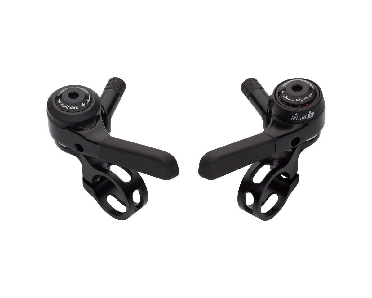 Microshift Thumb Shifters (Black) (Pair) (2/3 x 9 Speed) (Shimano Compatible)