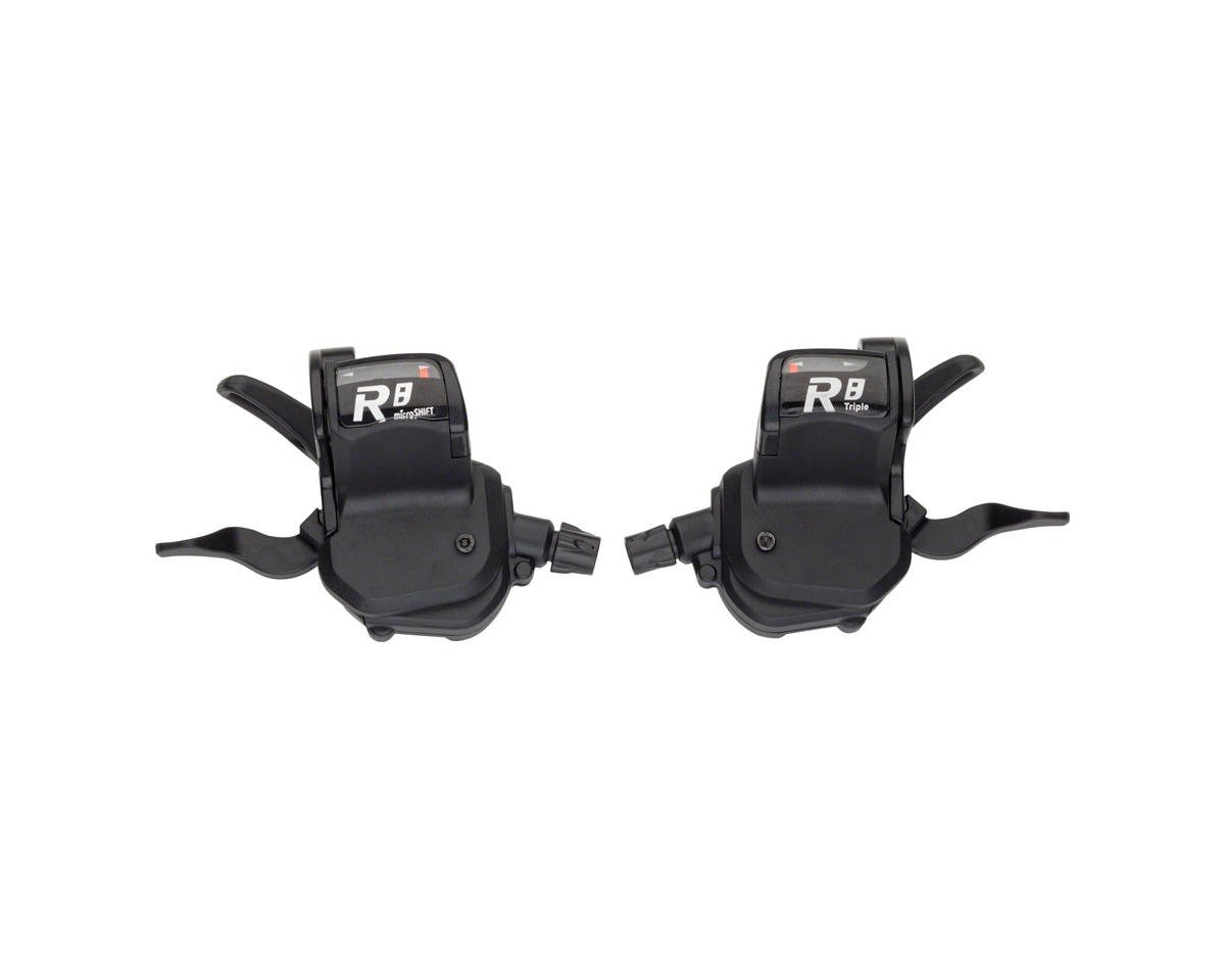 Microshift R8 Flat Bar Road Trigger Shifters (Black) (Pair) (2/3 x 8 Speed)