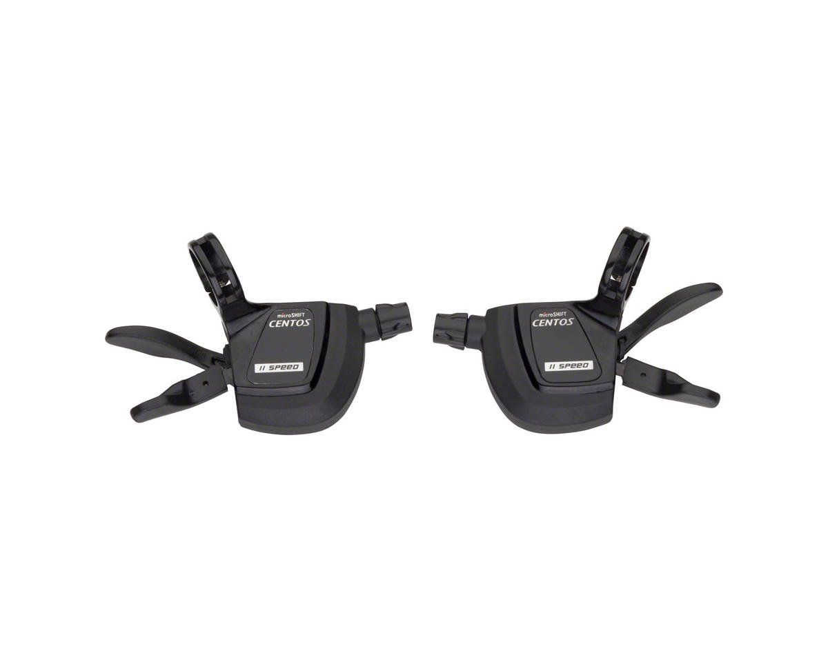 Microshift Centos Road Flat Bar Trigger Shifters (Black) (Pair) (2 x 11 Speed) (Shimano Compatible)