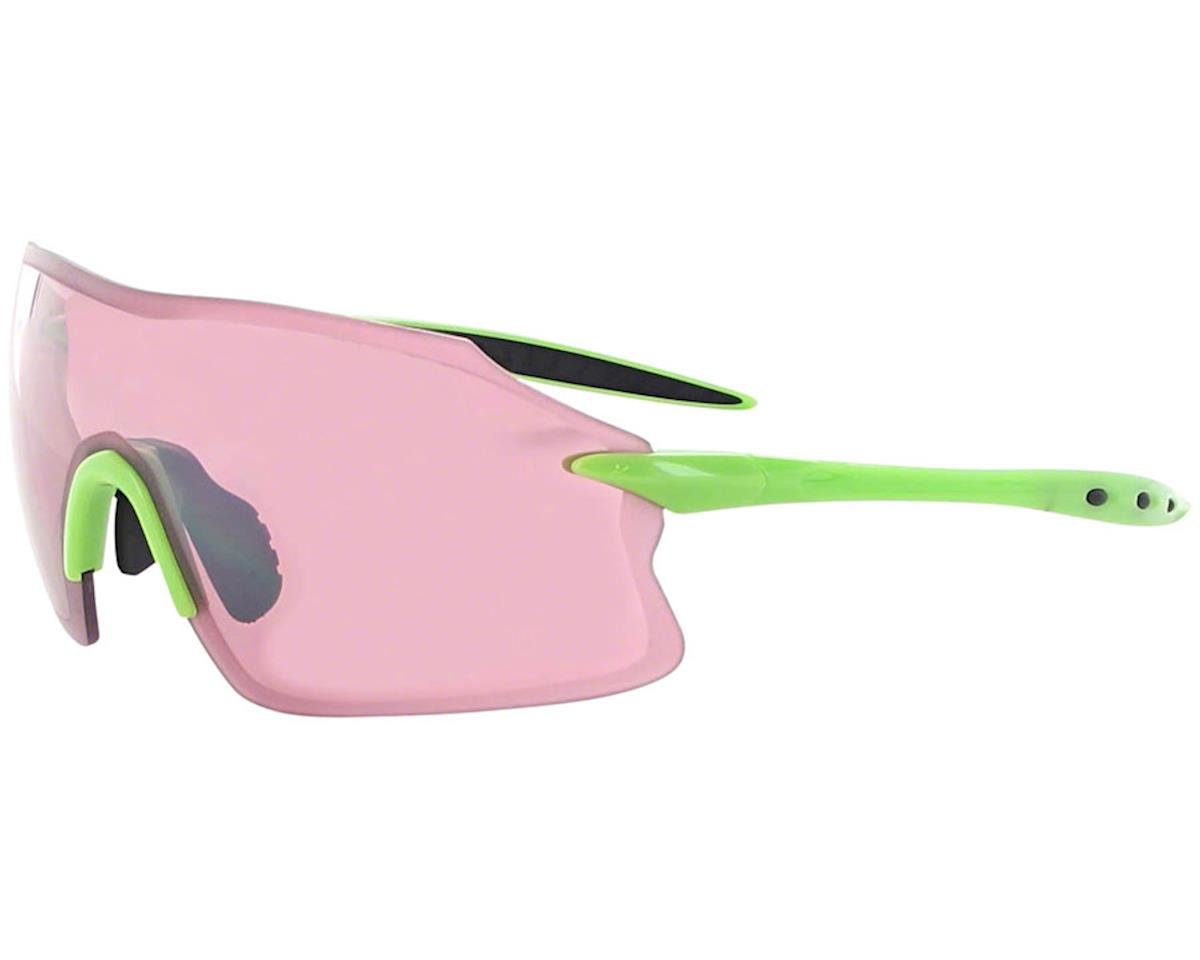 Optic Nerve Fixie Pro Sunglasses (Shiny Green) (Rose Silver Flash Mirror Lens) - 21816