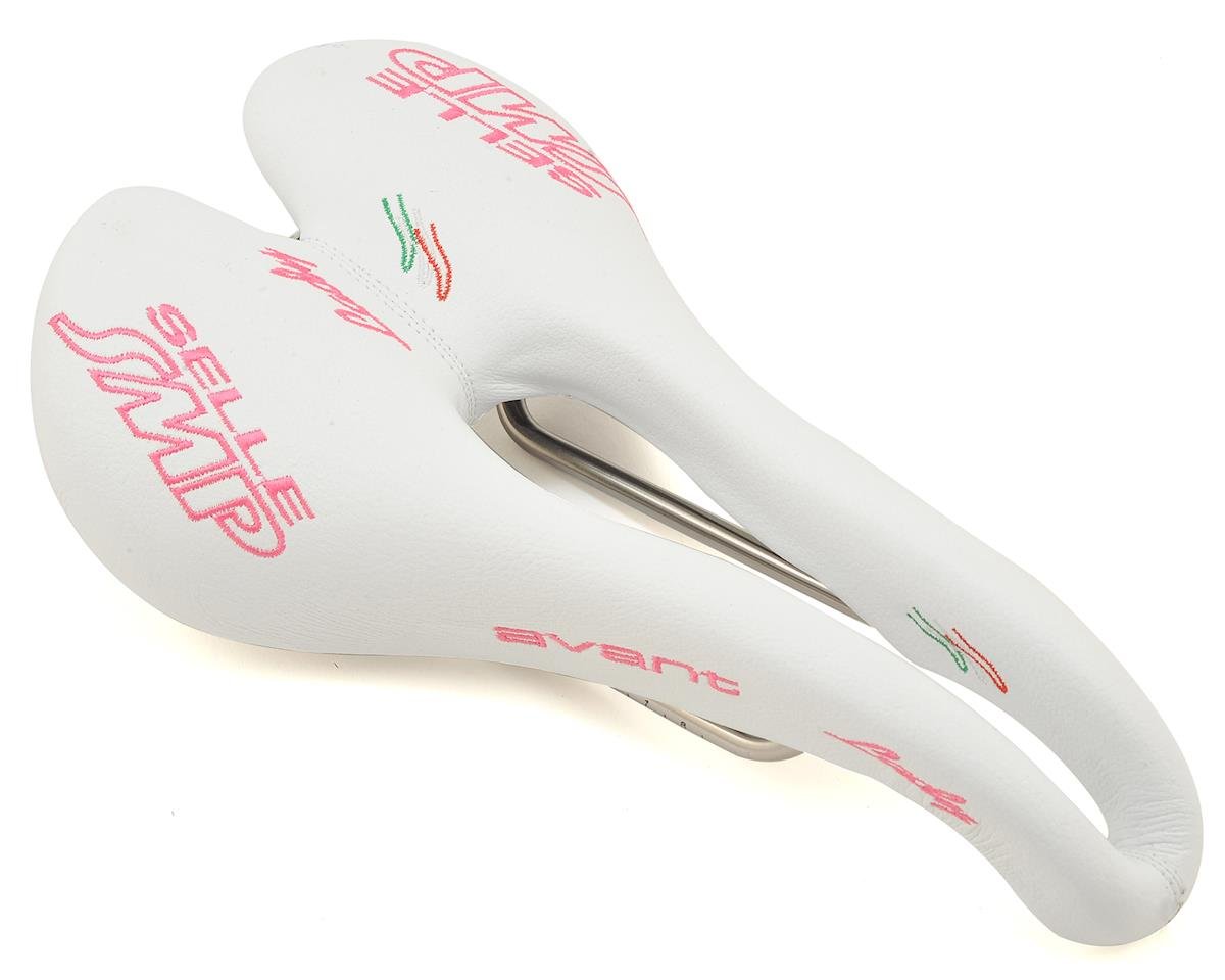 Selle SMP Avant Lady's Saddle (White/Pink) (AISI 304 Rails) (154mm) - ZSTRIKEALBI