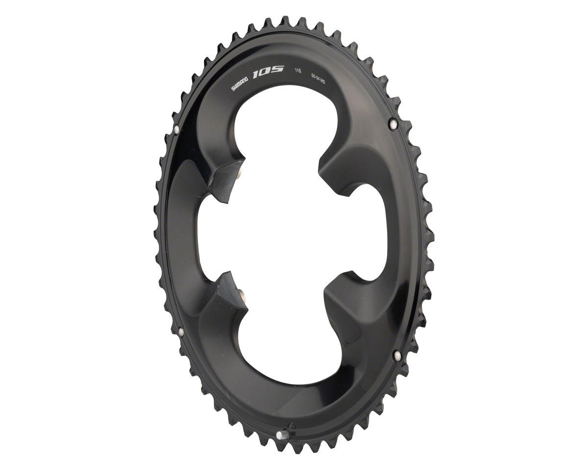 Shimano 105 FC-R7000 Chainrings (Black) (2 x 11 Speed) (110mm Asymmetric BCD) (Outer)... - Y1WV98030