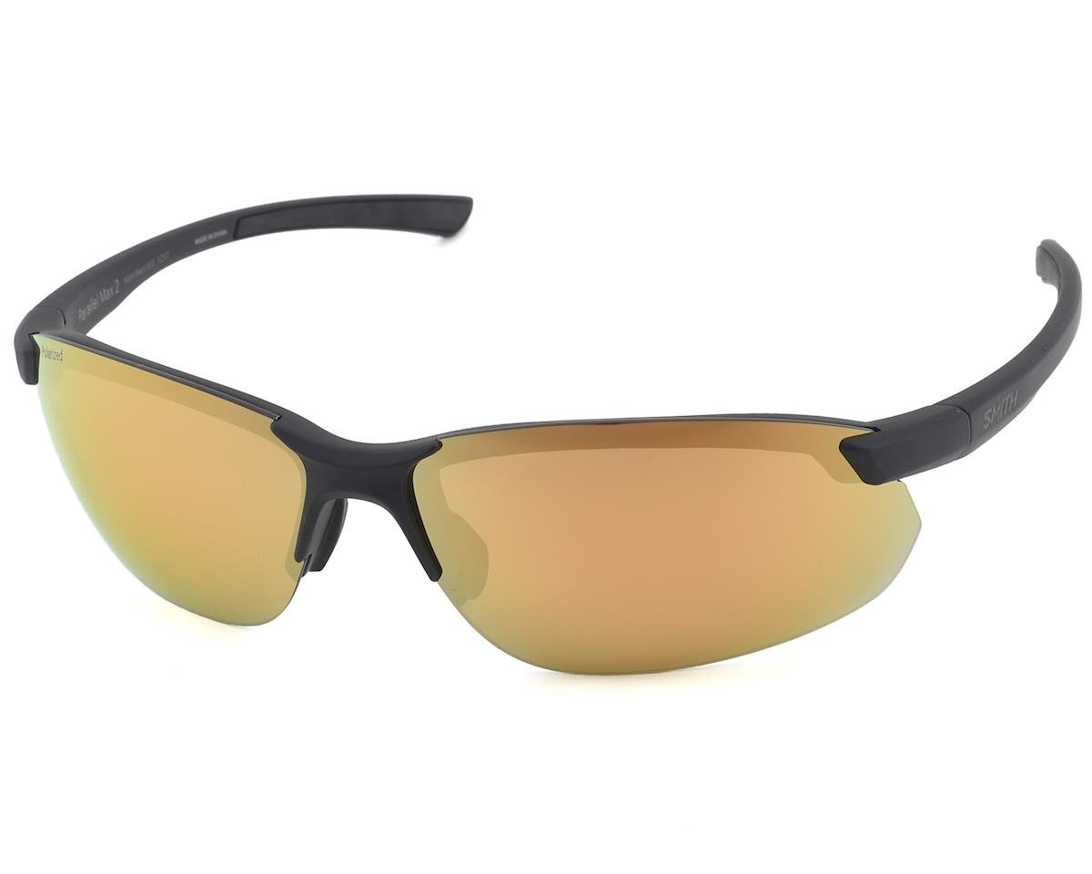 Smith Parallel Max 2 Sunglasses (Matte Black) (Polarized Gold Mirror Lens) - 20190700371A2