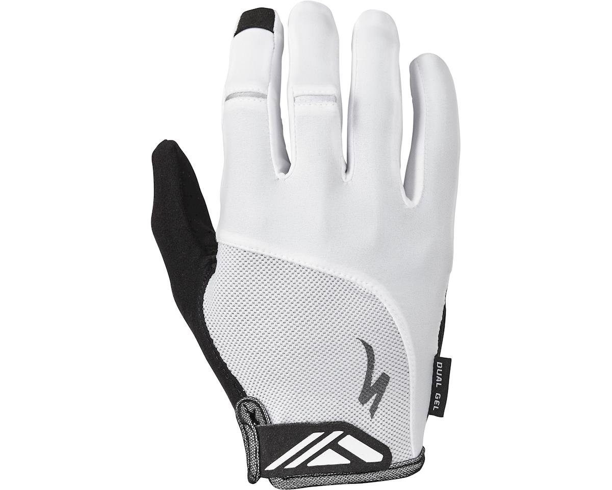Specialized Body Geometry Dual-Gel Long Finger Gloves (White) (M) - 67119-1033