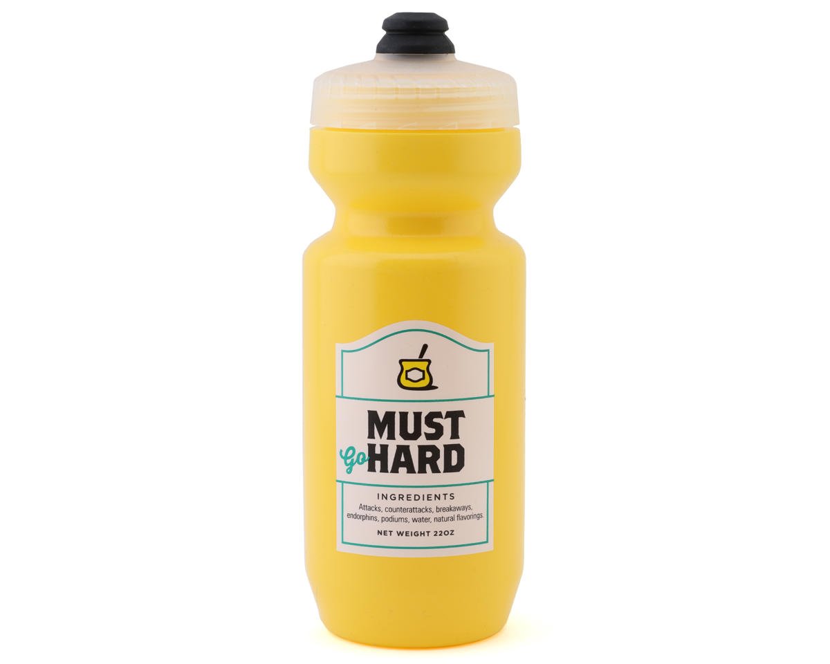Spurcycle Must Go Hard Purist Water Bottle w/MoFlo Cap (Yellow) (22oz)
