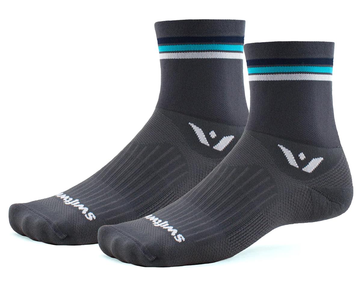 Swiftwick Aspire Four Socks (Grey Stripe) (M) - 4CHG0ZZ-M