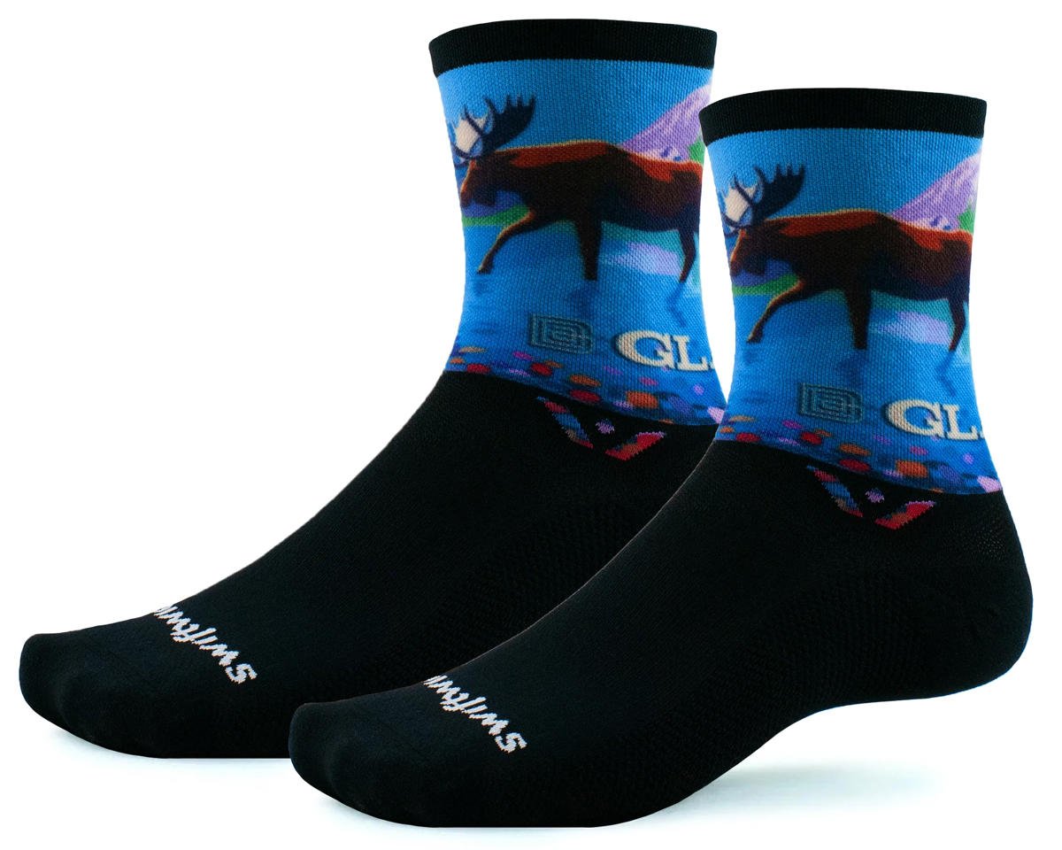 Swiftwick Vision Six Socks (Impression Glacier) (L)