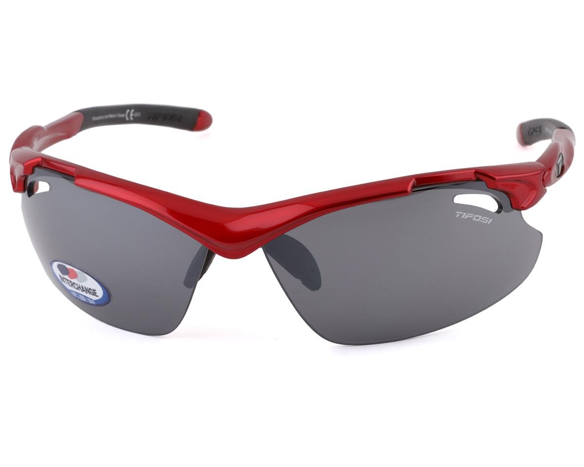 Tifosi Tyrant 2.0 Sunglasses (Metallic Red) (Smoke, AC Red, & Clear Lenses) - 1120102701