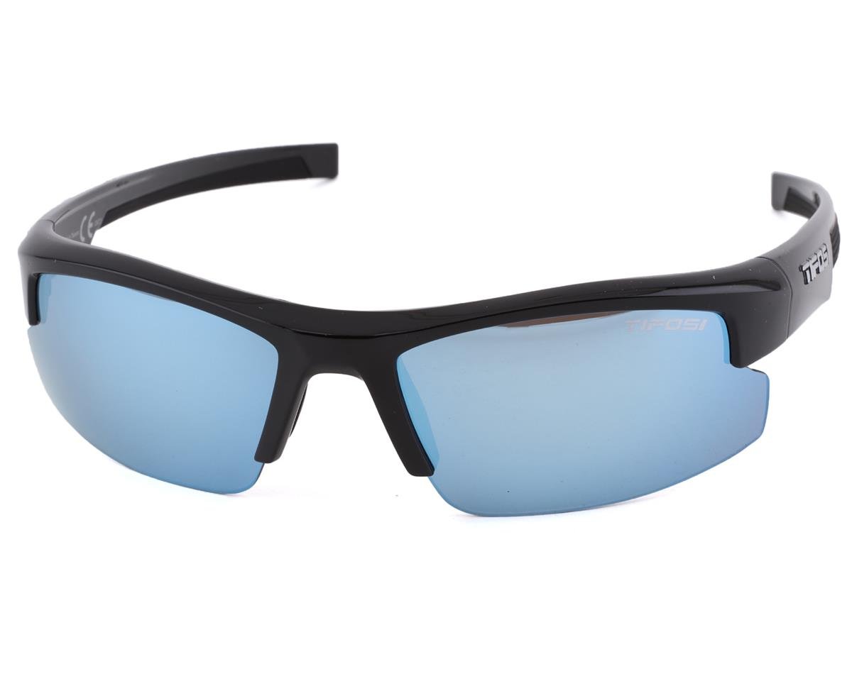 Tifosi Shutout Youth Sunglasses (Gloss Black) (Smoke Bright Blue Lens) - 1660400281