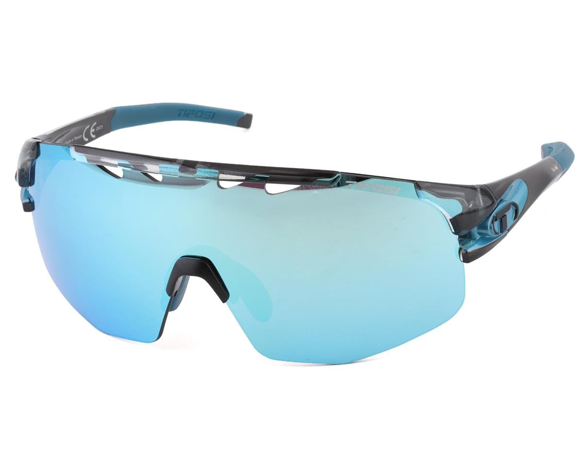 Tifosi Sledge Lite Sunglasses (Crystal Smoke) (Clarion Blue/AC Red/Clear Lenses) - 1670102822