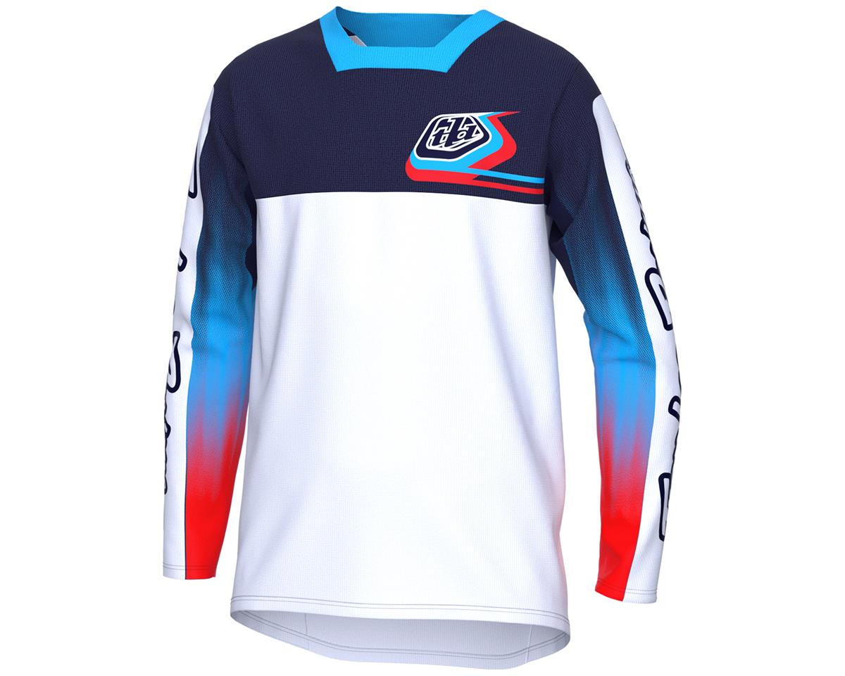 Troy Lee Designs Youth Sprint Long Sleeve Jersey (Jet Fuel White) (L) - 324420014