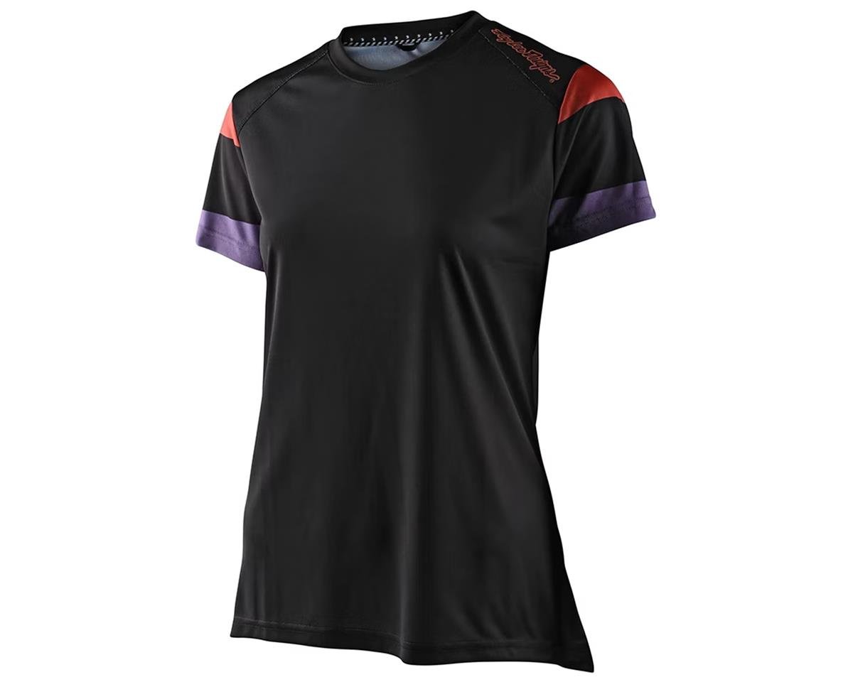 Troy Lee Designs Womens Lilium Short Sleeve Jersey (Rugby Black) (L) - 357527004