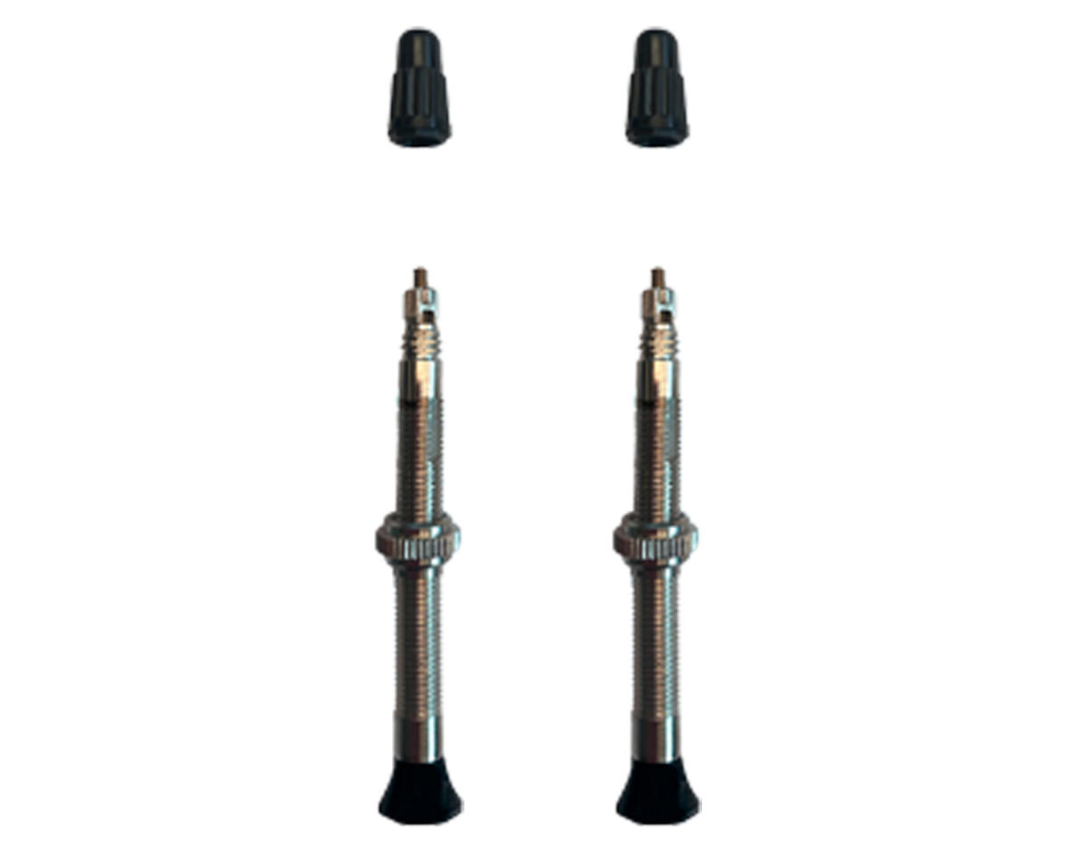 Vittoria Singleway Tubeless Brass Valve (Silver/Black) (Pair) (60mm)